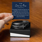 To My Son In Law – Holiday, Birthday, Graduation Gift – Men’s Cross Bracelet