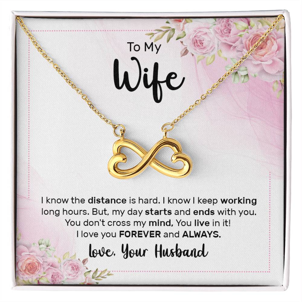 To My Wife Necklace - Beautiful Wife Jewelry Gift for Birthday, Valentine’s Day & Special Romantic Moments - Endless Love Necklace