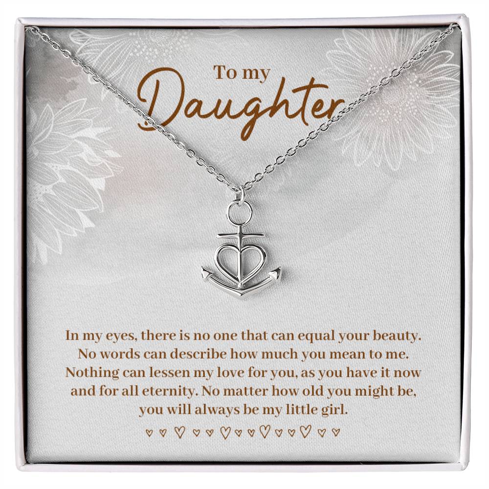 To My Daughter Necklace – Gift for Daughter’s Birthday and Graduation – Anchor Pendant Necklace