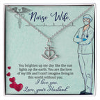 To My Nurse Wife Necklace - Romantic Keepsake Jewelry Gift from Husband for Special Days & Valentine’s Love - Anchor Pendant Necklace