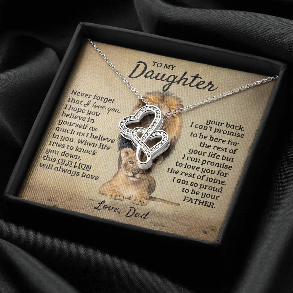 To My Daughter - I can't promise to be here for the rest of your life - Daughter Gift from Dad - Heart-to-heart Pendant Necklace