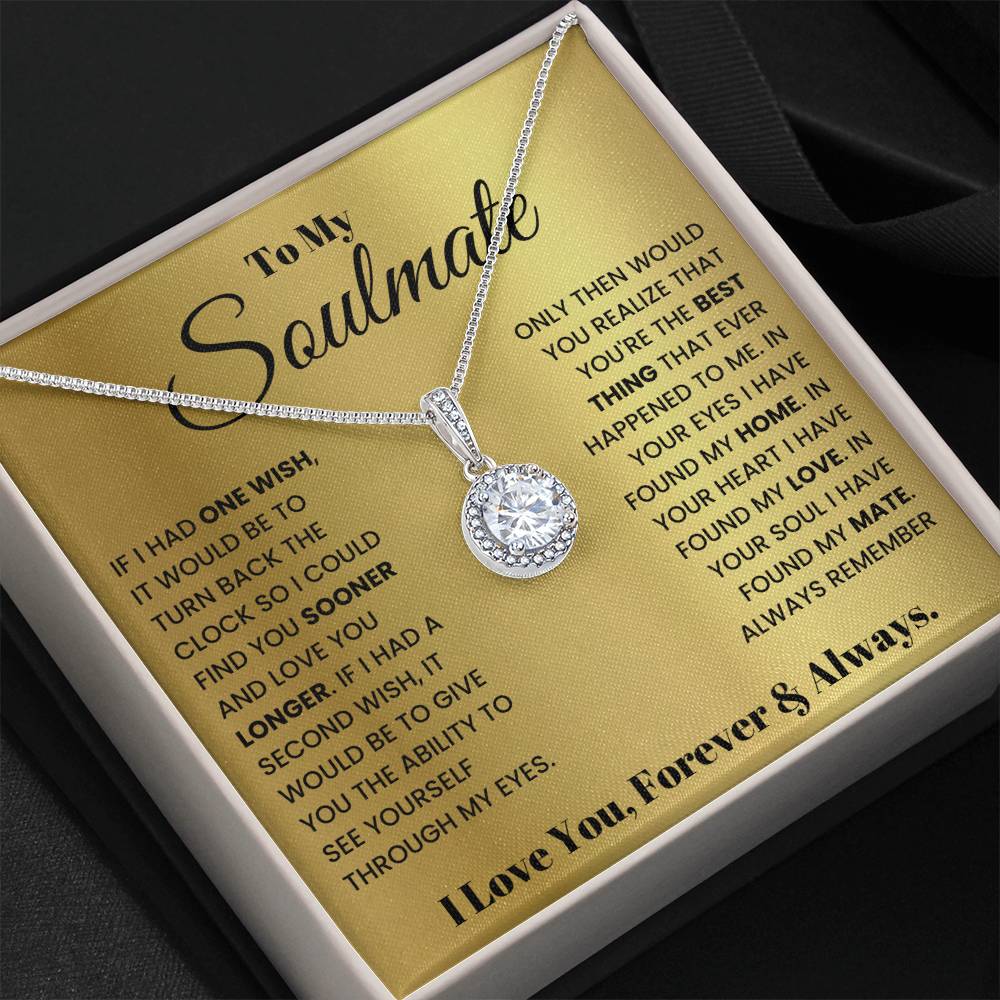 To My Beautiful Soulmate Necklace - Soulmate Gift for Her for Holiday Celebrations & Romance - Eternal Hope Necklace