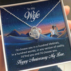 Anniversary Gift for Wife from Husband - Sweet Romantic Jewelry for Valentine’s Day - Love Knot Necklace