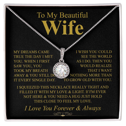 To My Wife Necklace - Husband to Wife Jewelry for Romantic Valentine’s Day, Birthday & Anniversary Gifts - Eternal Hope Necklace