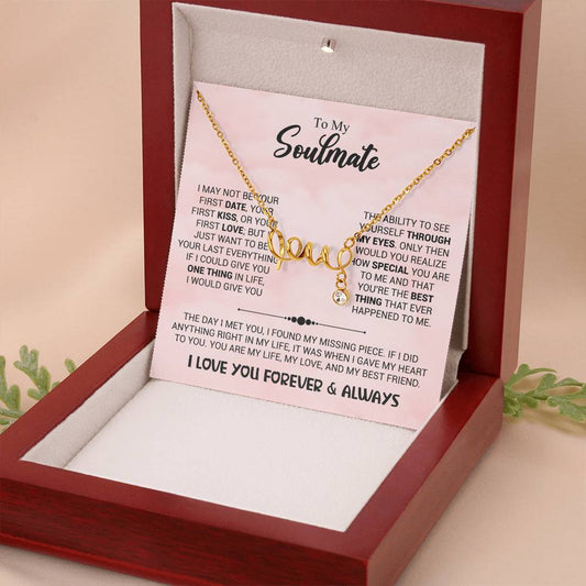 To My Beautiful Soulmate Necklace - Soulmate Gift Necklace for Romantic Gifting - Scripted Love Necklace