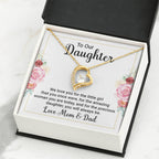 To Our Daughter Necklace – Daughter Graduation & Birthday Present from Mom and Dad – Forever Love Necklace