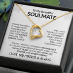 To My Beautiful Soulmate Necklace - Soulmate Jewelry Gift for Her for Birthday & Valentine’s Day - Forever Love Necklace