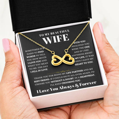 Romantic Gift for Wife from Husband - Meaningful Jewelry for Birthday, Anniversary, Christmas & Valentine’s Day - Endless Love Necklace
