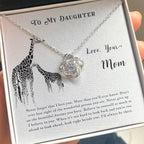 To My Daughter Necklace – Mom to Daughter Present for Graduation – Love Knot Necklace