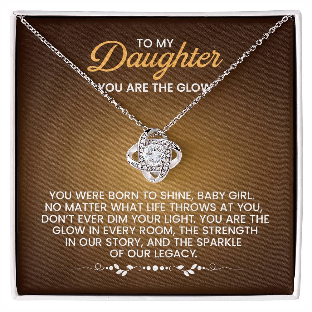 To My Daughter Necklace – Daughter Gift for Valentine’s and Graduation – Love Knot Necklace