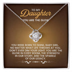 To My Daughter Necklace – Daughter Gift for Valentine’s and Graduation – Love Knot Necklace