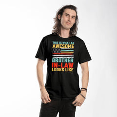 Awesome Brother-in-Law T-Shirt – Funny Unisex Cotton Tee with Patriotic Graphic