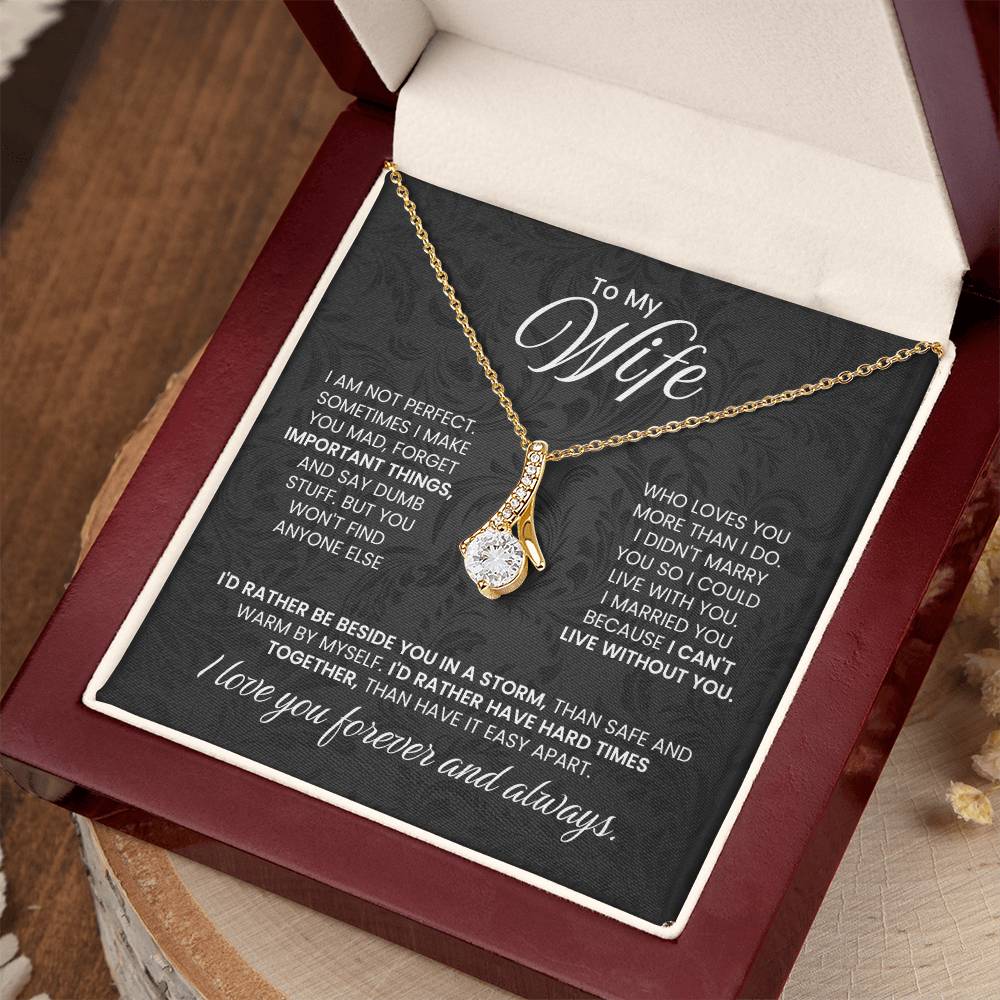 To My Wife Necklace - Emotional Love Jewelry Gift from Husband for Valentine’s Day & Birthday Happiness - Alluring Beauty Necklace