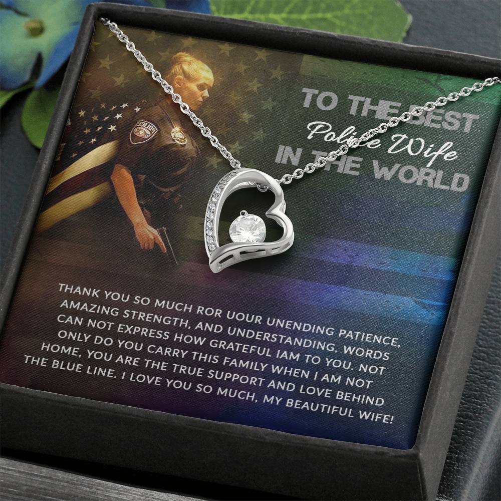 To The Best Police Wife In The World - Forever Love Necklace Gift from Husband