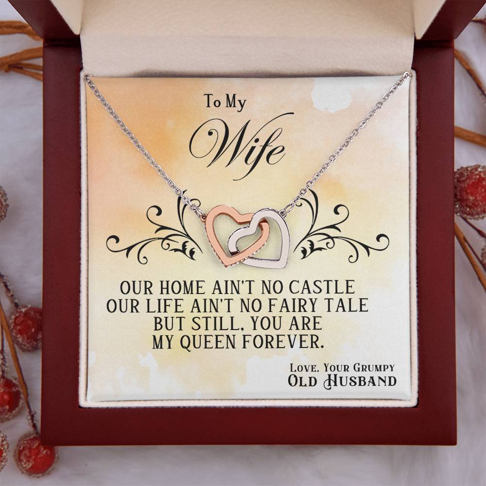 To My Wife Necklace - Romantic Gift for Anytime Love - Interlocking Hearts Necklace