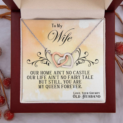 To My Wife Necklace - Romantic Gift for Anytime Love - Interlocking Hearts Necklace