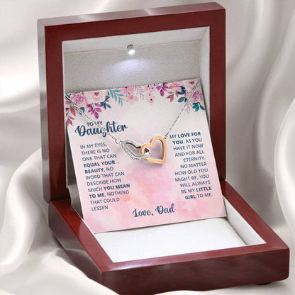 To My Daughter Necklace - Emotional Jewelry from Dad to Celebrate Love Every Day & Always - Interlocking Hearts Necklace