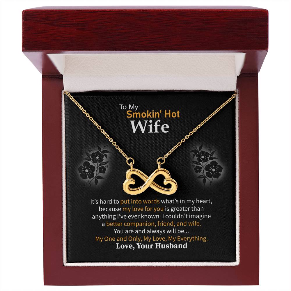To My Smokin' Hot Wife Necklace - Meaningful Romantic Gift for Wife from Husband for Valentine’s Day & Forever Love - Endless Love Necklace