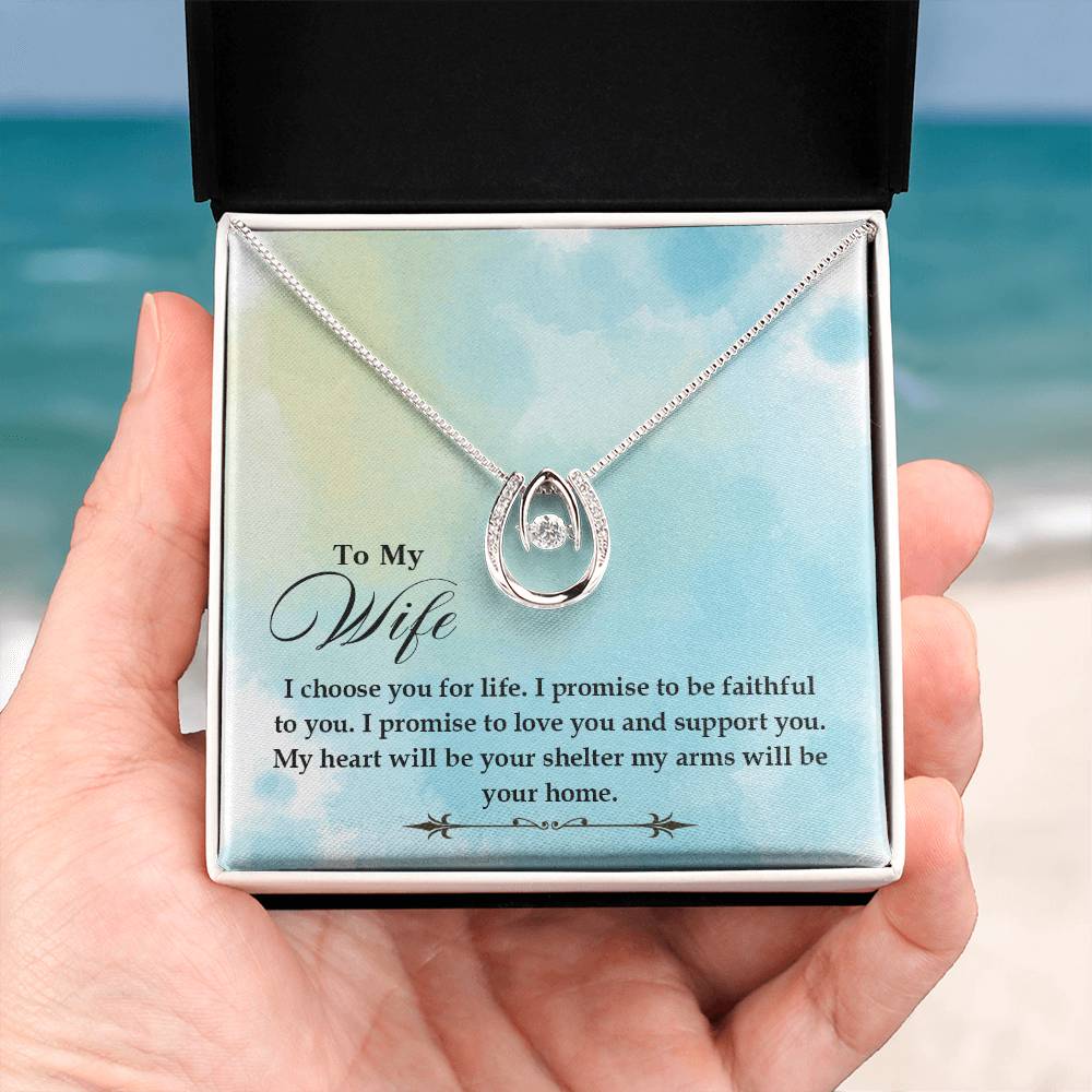 Romantic Love Gift for Wife - Heartfelt Jewelry from Husband - Lucky In Love Necklace