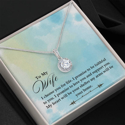 To My Wife Necklace - Special Romantic Jewelry Gift from Husband for Valentine’s Day, Birthday & More - Eternal Hope Necklace