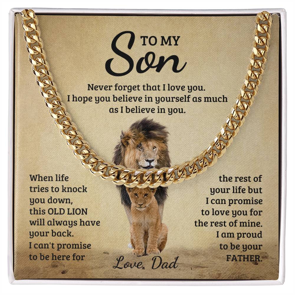 To My Son - Never forget that I love you - Cuban Link Chain Gift from Dad