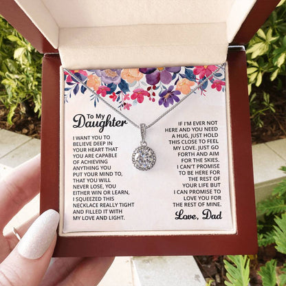 To My Daughter Necklace – Dad to Daughter Birthday Jewelry – Eternal Hope Necklace