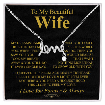 Perfect Gift for Wife - Meaningful Jewelry from Husband for Any Occasion Including Valentine’s Day - Scripted Love Necklace