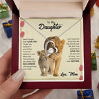 To My Daughter Necklace - Proud Mom to Daughter Jewelry for Birthday, Graduation & Special Celebrations - Forever Love Necklace