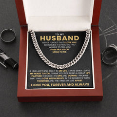 Luxury Gifts for Husband, Stylish Gold Necklace with Message Box, To My Husband