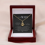 To My Wife Necklace - Emotional Jewelry Gift for Wife from Husband to Celebrate Love Every Day - Anchor Pendant Necklace