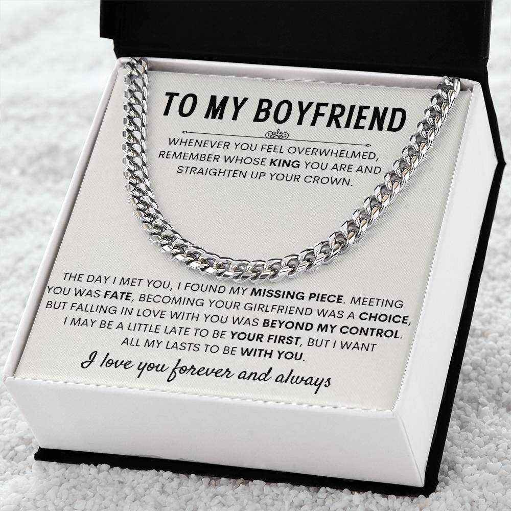 To My Boyfriend - Cuban Link Chain - Birthday & Anniversary Jewelry from Girlfriend
