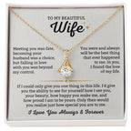 To My Beautiful Wife Necklace - Emotional Jewelry for Wife from Husband to Celebrate Love on Valentine’s Day & Beyond - Alluring Beauty Necklace