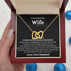 Stylish Heart Necklace For Women, Meaningful Jewelry Gift, Symbol Of Connection And Care, To My Beautiful Wife