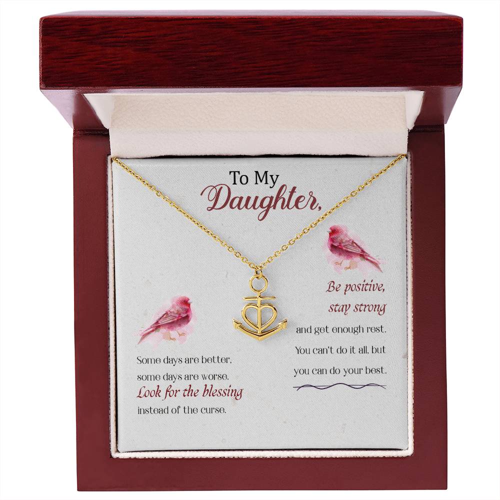 To My Daughter Necklace – Birthday & Graduation Gift Jewelry – Anchor Pendant Necklace