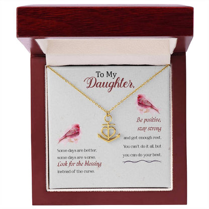 To My Daughter Necklace – Birthday & Graduation Gift Jewelry – Anchor Pendant Necklace