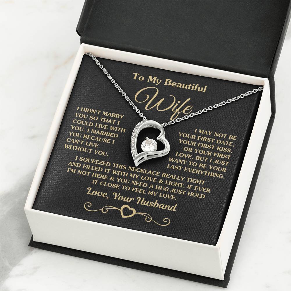 To My Wife Gift from Husband - Romantic Jewelry for Birthday & Anniversary Celebrations - Forever Love Necklace