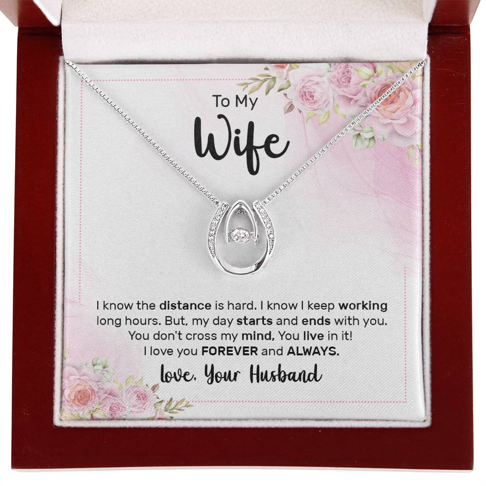 Love Gift for Wife from Husband - Sentimental Jewelry for Valentine’s Day, Anniversary, Birthday & Christmas - Lucky In Love Necklace
