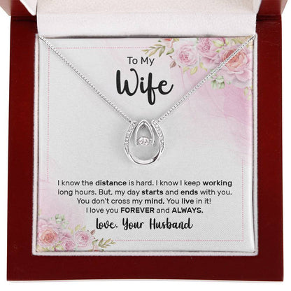 Love Gift for Wife from Husband - Sentimental Jewelry for Valentine’s Day, Anniversary, Birthday & Christmas - Lucky In Love Necklace