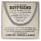 To My Amazing Boyfriend - I Love You, Forever & Always - Cuban Link Chain Gift for Him