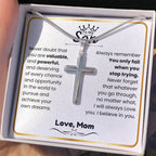 To My Son - I believe in you - Gift for Son from Mom - Artisan Cross Necklace