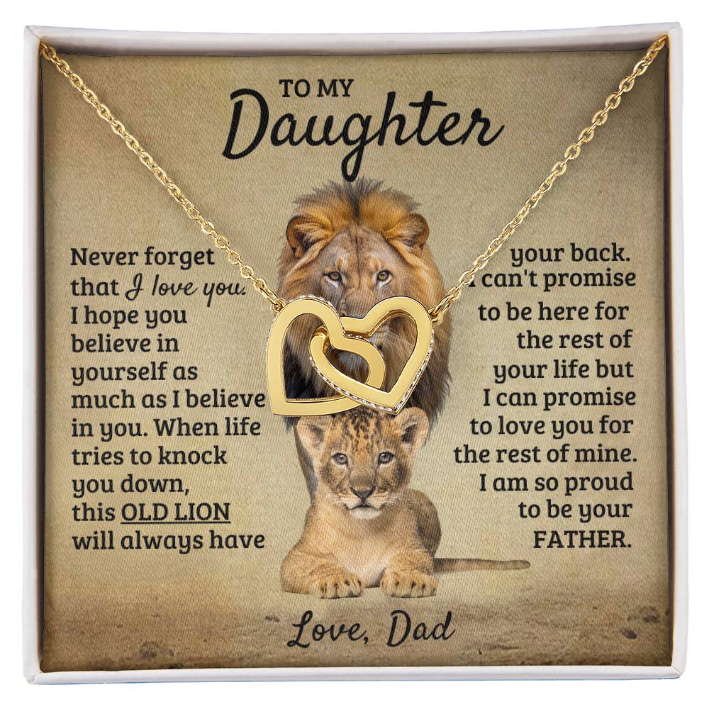 To My Daughter Necklace - I am so proud to be your father - Daughter Gift from Dad - Interlocking Hearts Necklace