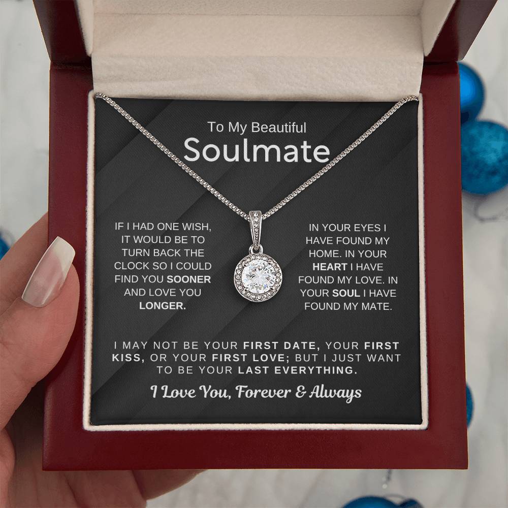 To My Beautiful Soulmate Necklace - Soulmate Gift for Her for Christmas & Everyday Love - Eternal Hope Necklace