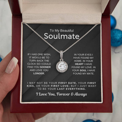 To My Beautiful Soulmate Necklace - Soulmate Gift for Her for Christmas & Everyday Love - Eternal Hope Necklace