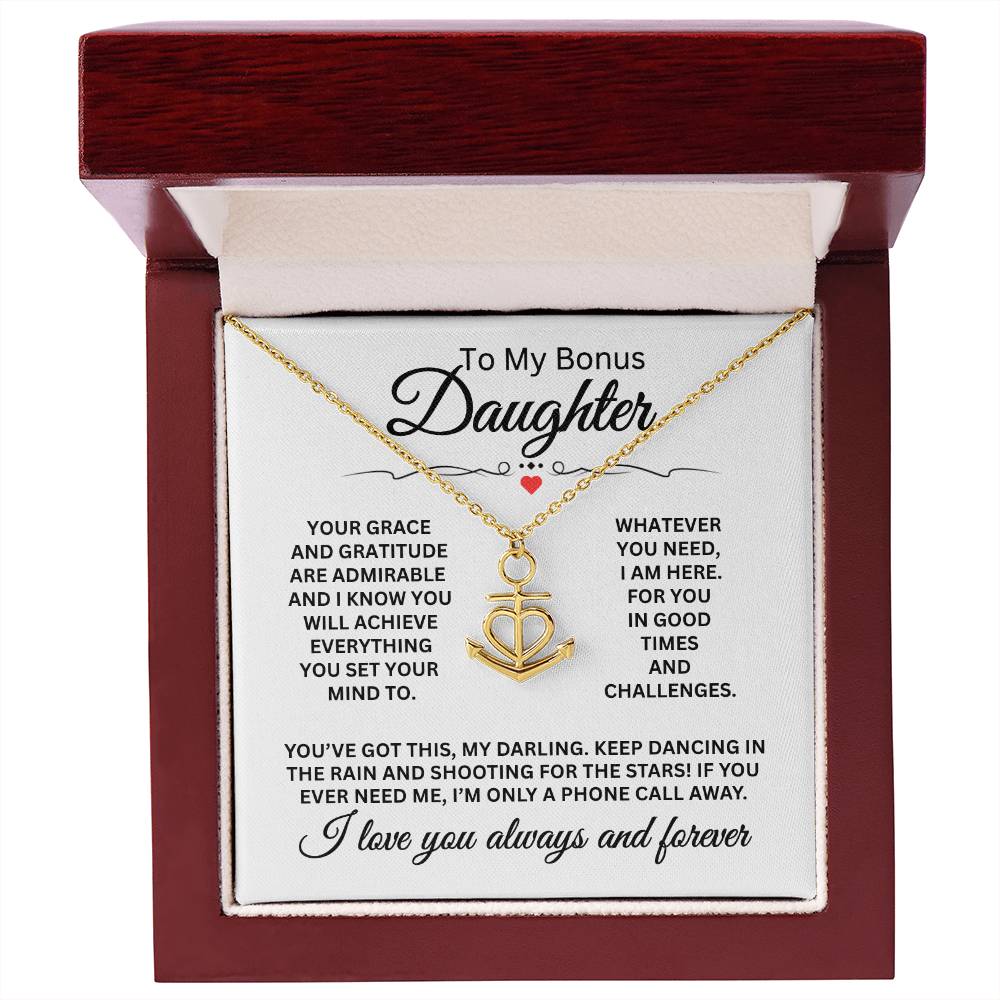 To My Daughter - I love you always and forever - Anchor Pendant Necklace Gift for Daughter
