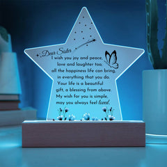 Big Sister Acrylic Star Plaque, Heartfelt Gift for Sister, Decorative Keepsake with Love Message