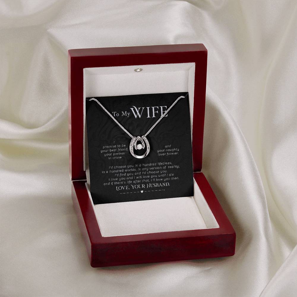 Sweet Gift for Wife from Husband - Romantic Jewelry for Everyday Love - Lucky In Love Necklace