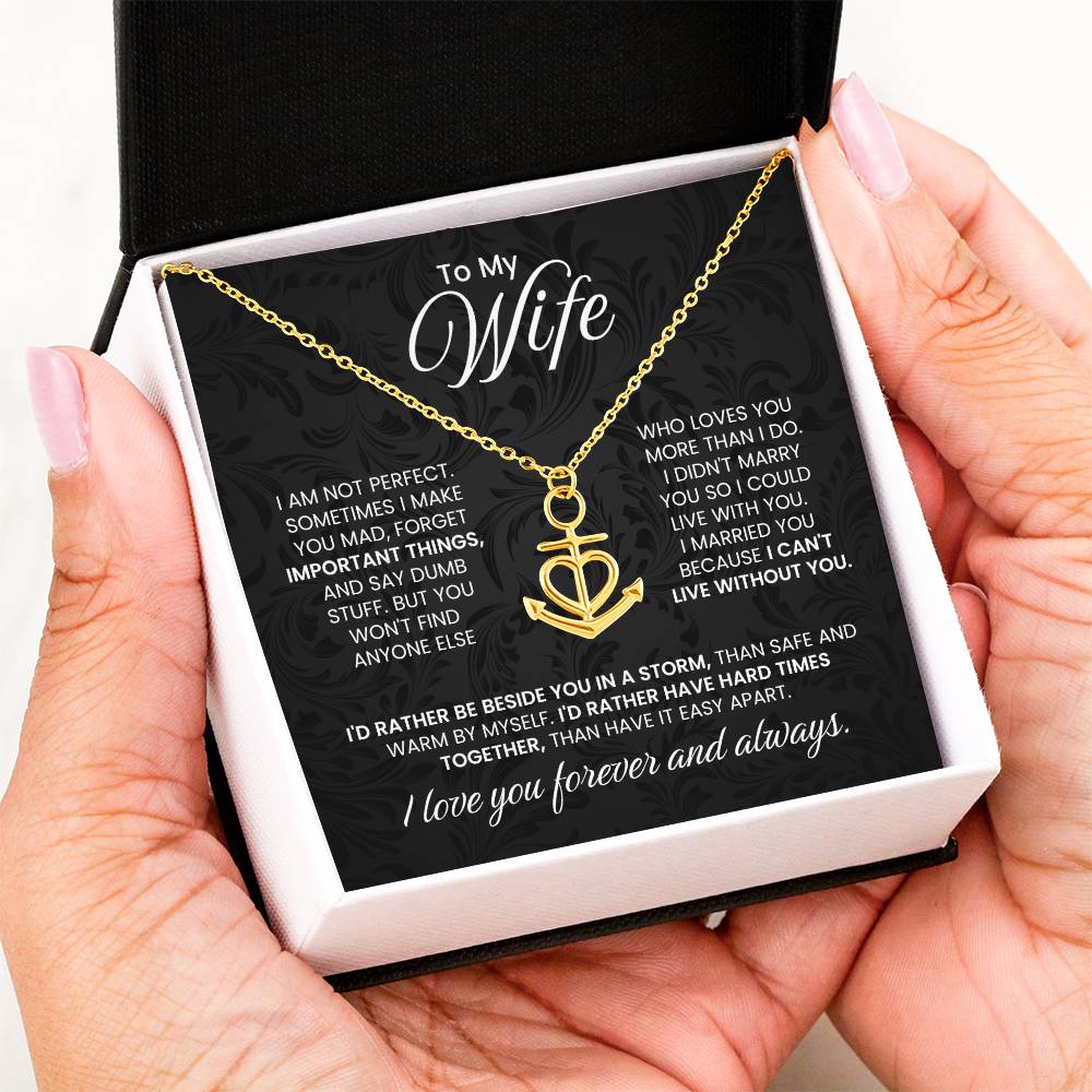 Meaningful Gift for Wife - Heartfelt Jewelry from Husband for Birthday, Anniversary, Valentine’s Day, Christmas - Anchor Pendant Necklace