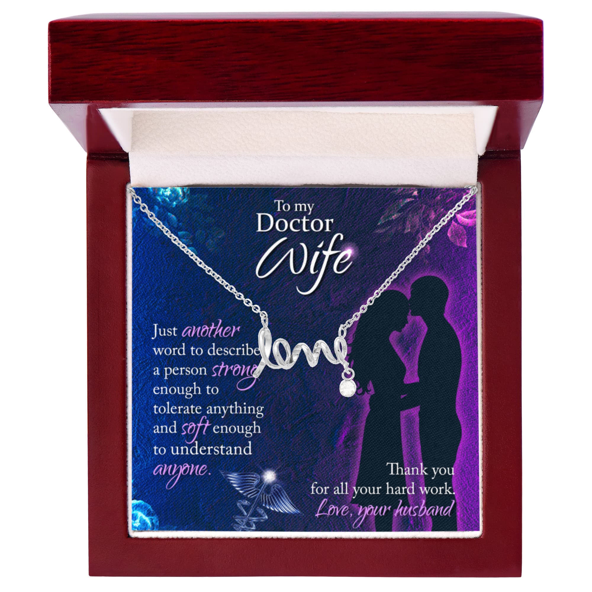 To My Doctor Wife Necklace Gift from Husband - Scripted Love Necklace
