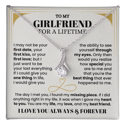 To My Girlfriend Necklace - Soulmate Jewelry Gift for Valentine’s Day, Birthday - Alluring Beauty Necklace
