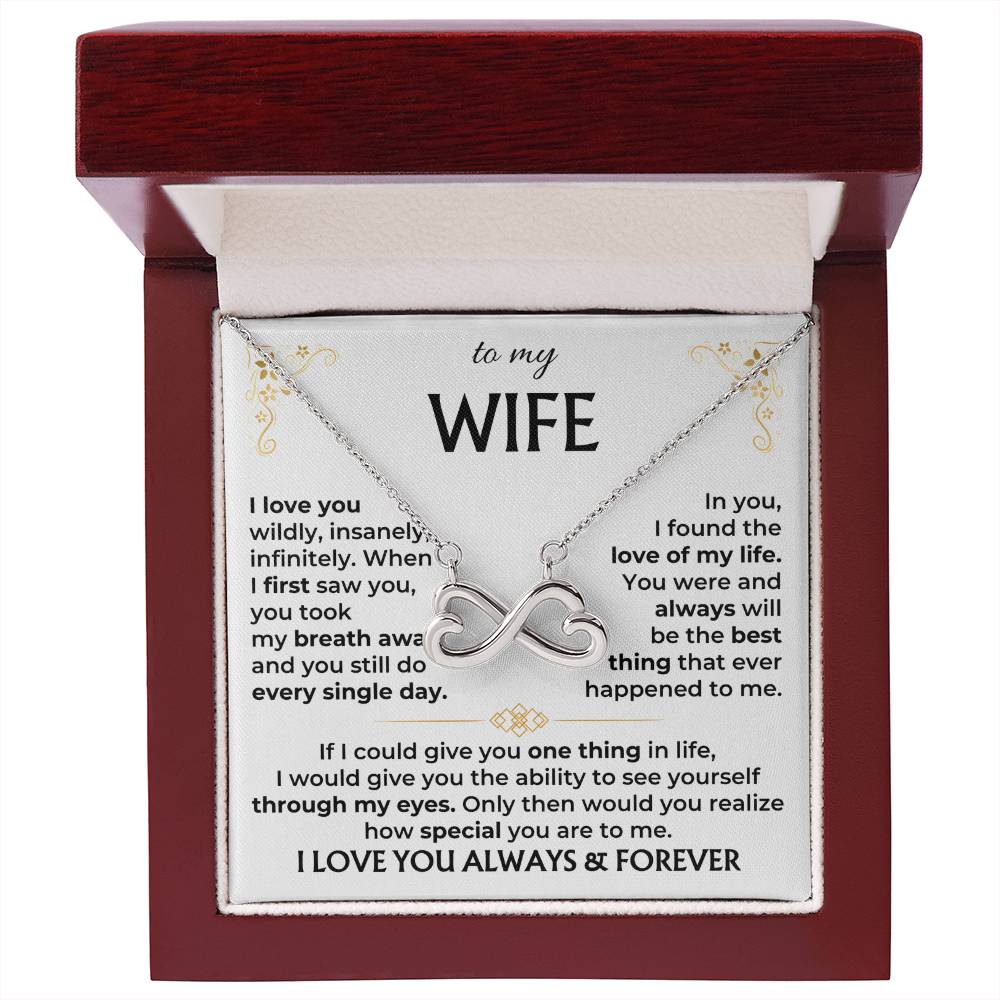 To My Wife Necklace - Special Romantic Jewelry Gift from Husband for Valentine’s Day, Birthday & More - Endless Love Necklace